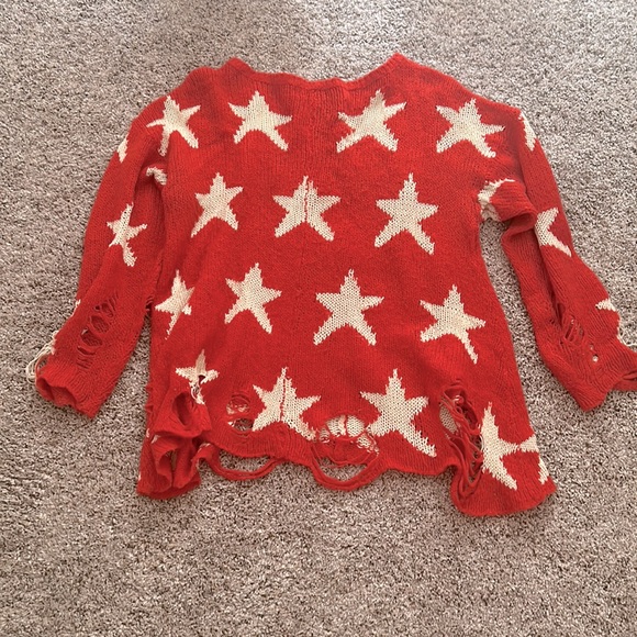 Wildfox oversized star distressed sweater in sz S - Picture 1 of 2